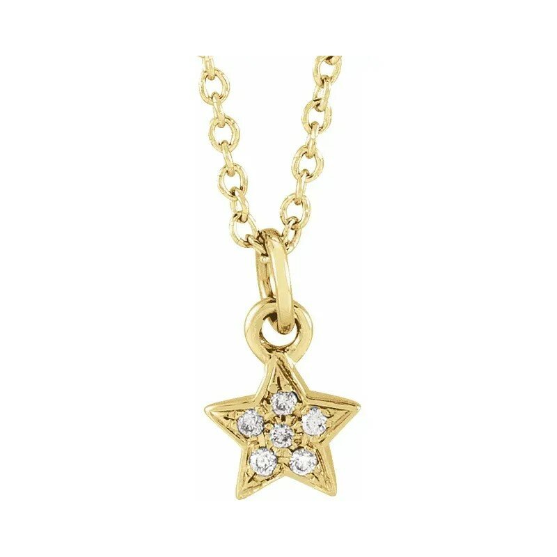 Yellow Diamond Youth Petite Star Necklace