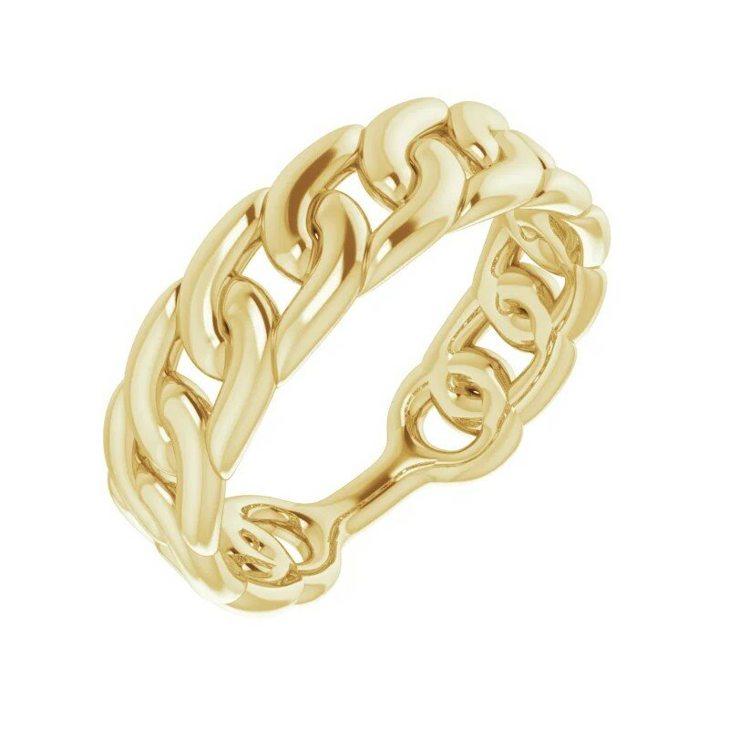 Yellow Stackable Chain Link Ring
